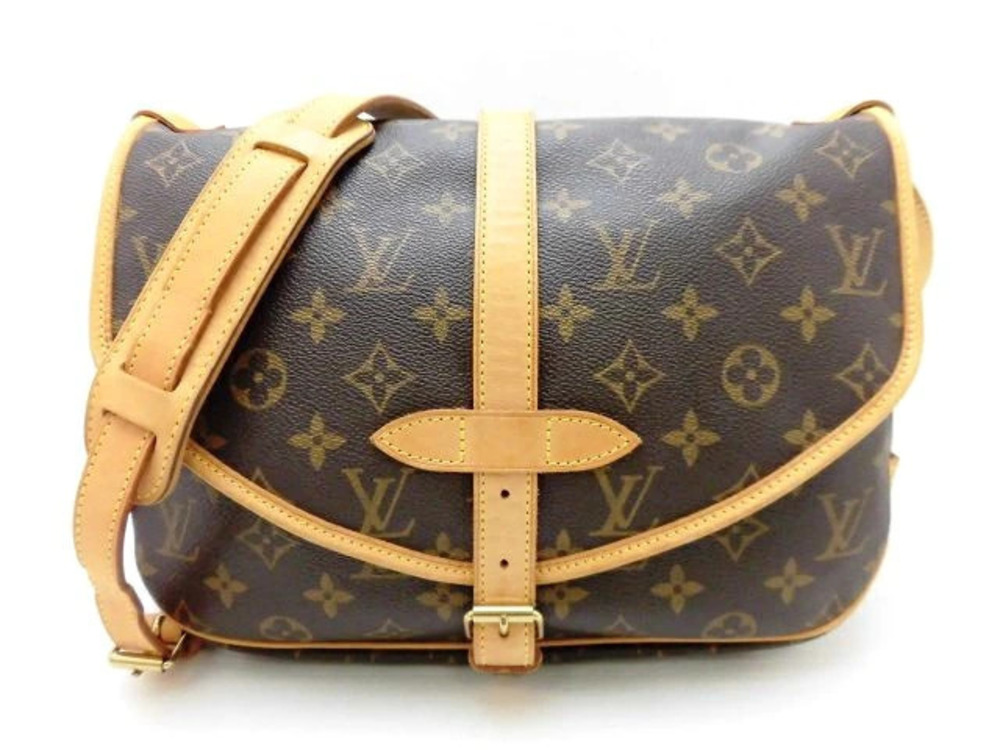 LOUIS VUITTON Saumur Crossbody Bag Monogram Brown